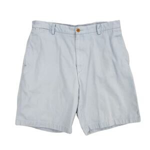 Nautica Clipper Men's 36 Relaxed Fit Light Blue Chino Shorts 10" Inseam Preppy